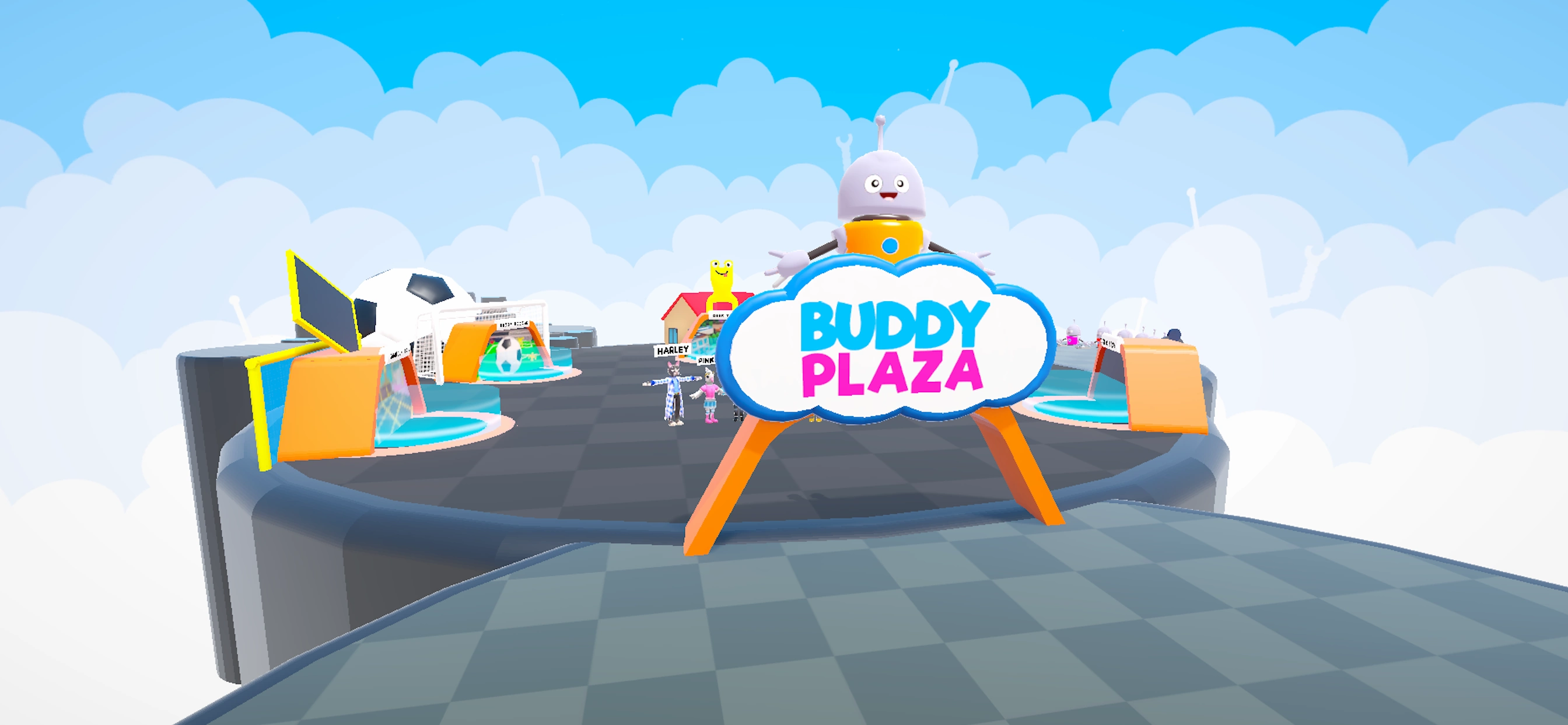 The entrance to Buddy Plaza in Buddy Planet